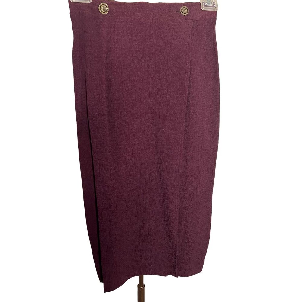 VNT Carole Little Petite Purple: Skirt SIZE 4 USA Pencil Wrap Knee Y2K